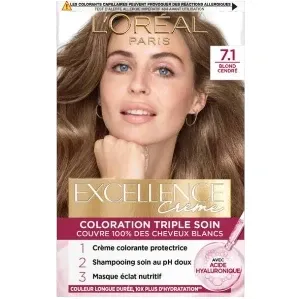 Coloration pour cheveux, Excellence crème, L'Oréal, 7.1 Blond cendré