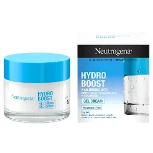 Gel crème hydratant pour peau sèche à l'acide hyaluronique, acides aminés, électrolytes et céramides, Hydro Boost, Neutrogena. 50 ml