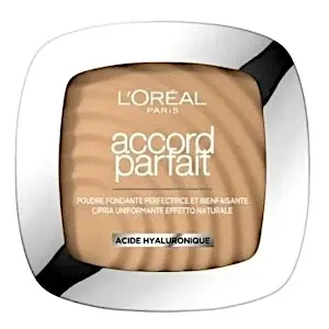 Fond de teint en poudre à l’acide hyaluronique, 3D, Accord Parfait, L’Oréal, 9g, Beige doré