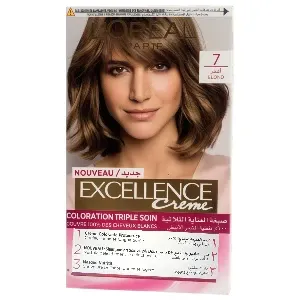 Coloration pour cheveux, Excellence crème, l'Oréal, 7 Blond