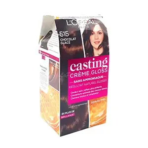 Coloration pour cheveux sans ammoniaque, Crème gloss, Casting, L'Oréal, 515 Chocolat glacé