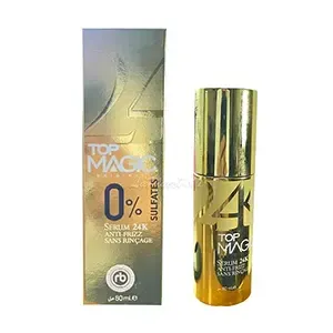Sérum 24K anti-frizz sans rinçage, 0% Sulfates, Top Magic, 80ml