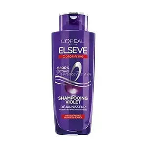 Shampoing violet déjaunisseur pour cheveux méchés blonds ou blancs, Color-vive, Elseve, L'Oréal, 200ml