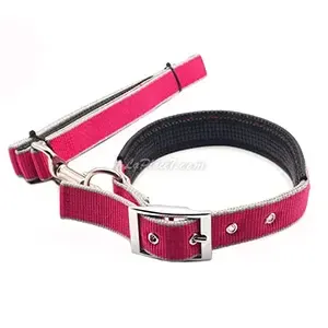 Collier et laisse pour chien en tissu, Grand chien, Love pets, Collier 62cm, Laisse 1,2m