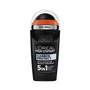 Déodorant à bille pour homme 5 en 1, Anti-transpirant 48H, Carbone protect, Men expert, L'Oréal,  50ml
