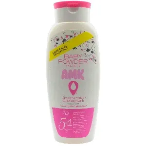 Gel nettoyant zone intime pour peaux sensibles, 5 en 1, AMK, Baby powder, 250ml