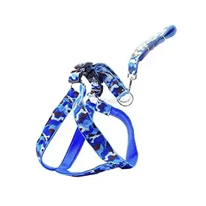 Harnais et laisse pour chien en tissu avec motif militaire, Grand chien, BisBis, Laisse 125cm