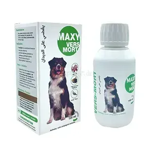Anti-parasitaire et complément alimentaire pour chien, lutte contre les vers et prévention des infections parasitaires, Maxy vers mort, Animaxy, 125ml